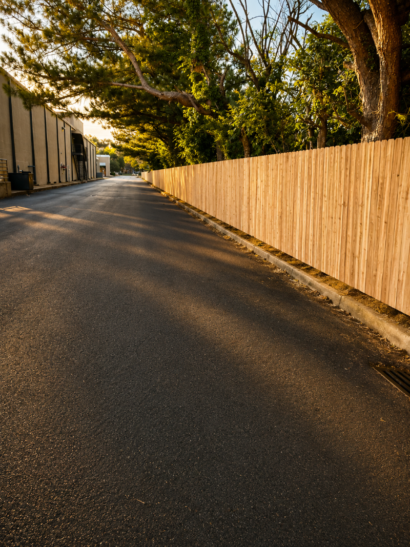 Cedar privacy fence along a residential backyard